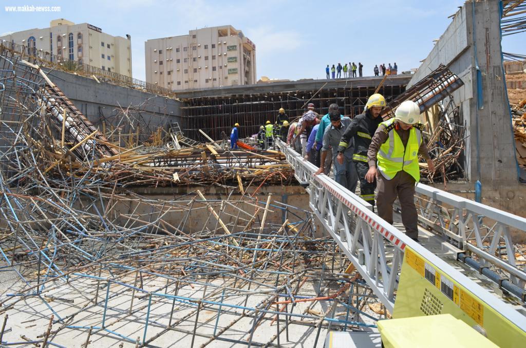 اصابة عشر افراد نتيجة سقوط جزء من سقف نفق تحت الانشاء