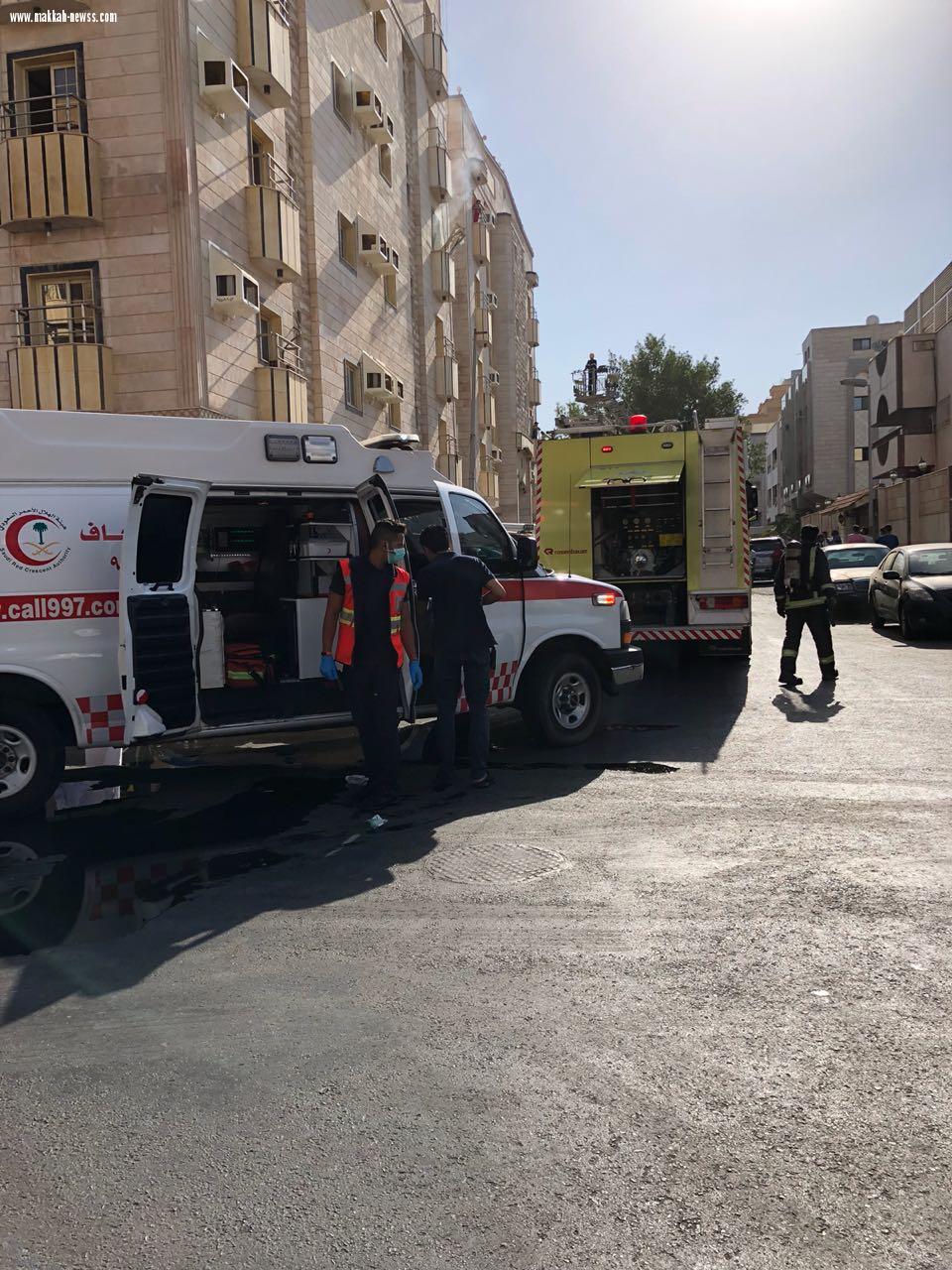 عشر حالات اختناق وحروق في حريق شقة سكنية بجدة