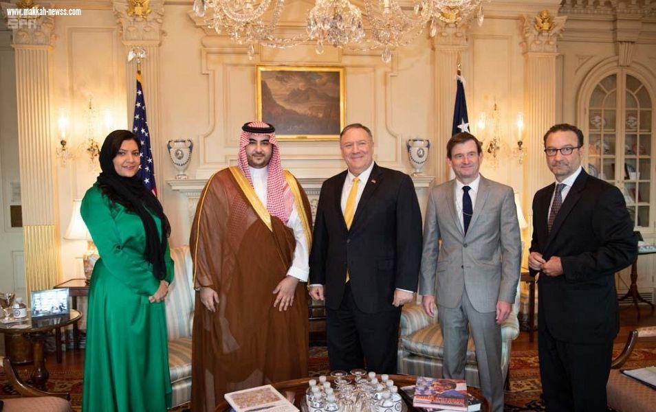 سمو نائب وزير الدفاع يلتقي وزير خارجية الولايات المتحدة الأمريكية