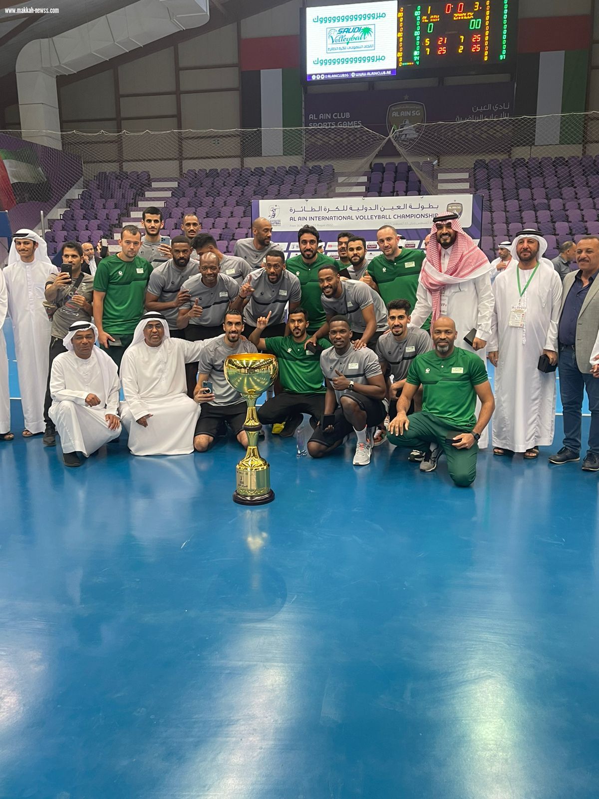 الاخضر السعودي يتوج بكاس العين الدولية لكرة الطائرة  بدون أي خساره