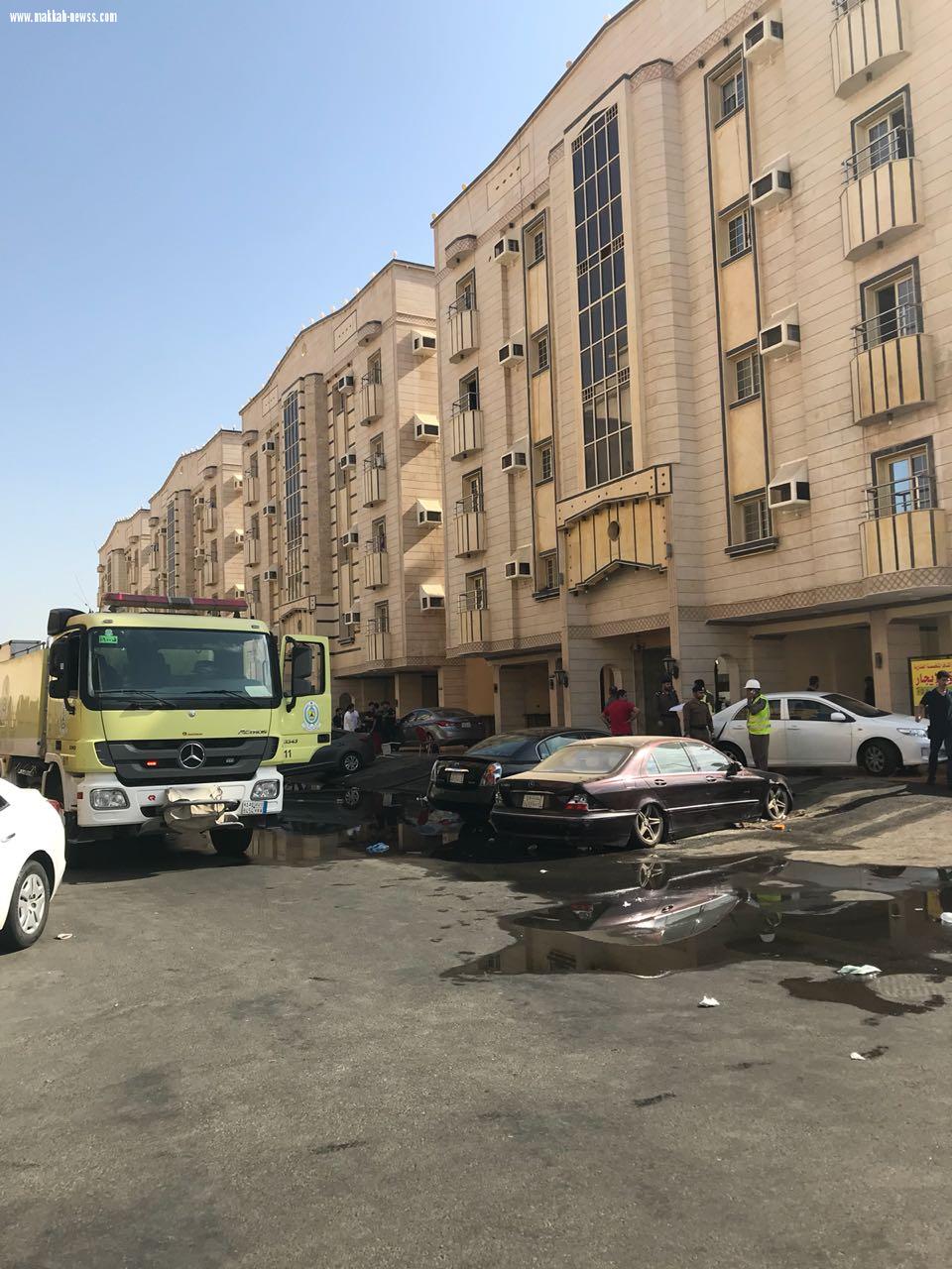 عشر حالات اختناق وحروق في حريق شقة سكنية بجدة