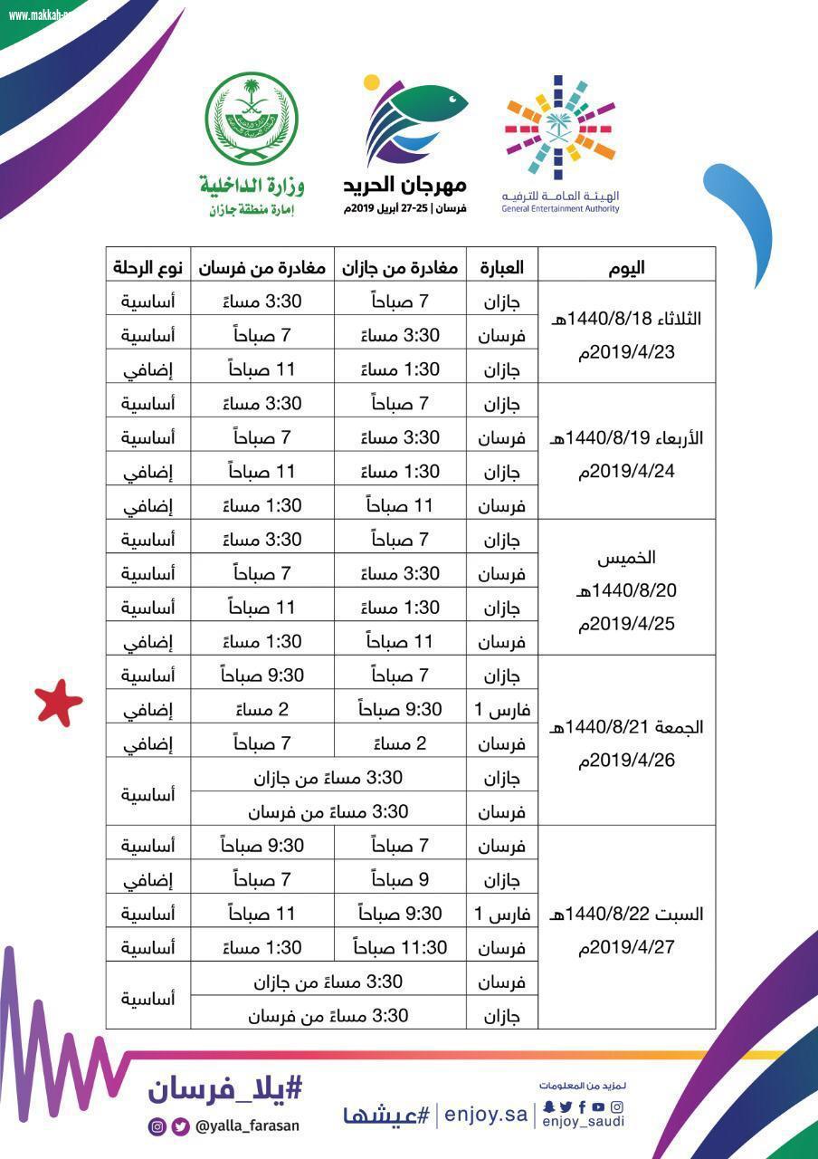 28 رحلة إضافية لعبارتي جازان وفرسان تزامناً مع مهرجان الحريد بجزر فرسان